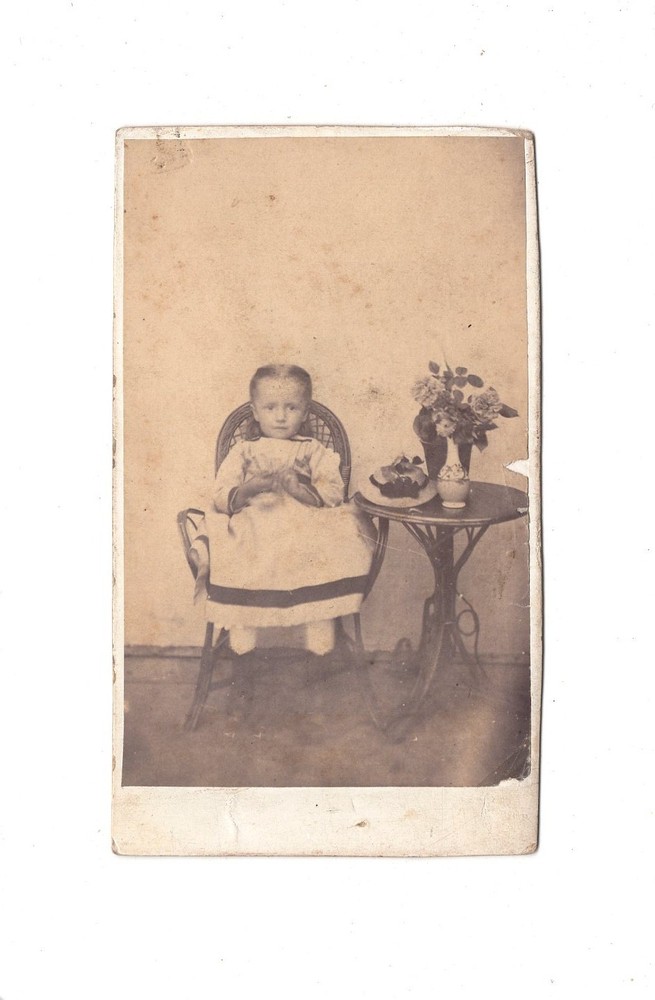 CDV Photo Cute Little Girl – Unknown Location 1860s
