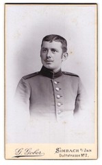 Photograph G. Gober, Simbach a. Inn, Dultstr. 2, Portrait Soldier In Uniform Rgt