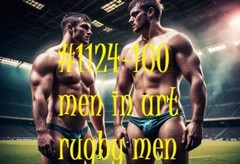 MALE PORTRAIT #1124-160 -men in art series -rugby men -free shipping in usa