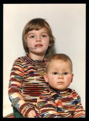 Two Siblings in Portrait from Photo Studio – 1970s – Photo 11x15cm