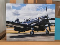 WWII Aircraft, Wall Art on Canvas, US Navy F4U Corair, 11″x14″ Metal Print