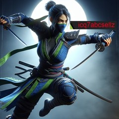 Digital Image – Wallpaper Background Art -Ninja Warrior in Blue