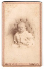 Photograph Eduard Lösche, Rudolstadt, Mauer-Str. 27, cute toddler with n