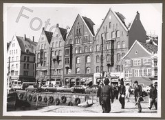 Photo Norway Bergen Bryggen Harbour Houses Street Scene Passenger Car 1950s Car