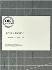 Ross A. Brown Art Show Announcement Card 1992 – OK Harris Gallery NYC