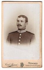 Photograph Carl Berné, Munich, Türkenstrasse 20, portrait soldier in uniform mi