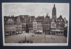 Postcard card 1900: copper intaglio print Frankfurt «Römerberg»