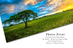 Storm Clouds Photography Print: Texas Sunset Sky Landscape Tree Weather Photo