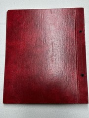 Mid‑Century Red Scrap Book • Gold Embossed Cover • Blank Beige Pages • 79¢ Label