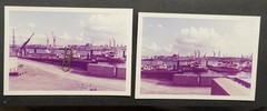 Photo View Hamburg Port Ship Paint Crane Lot Industrial Boat Picture Old Work