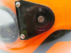 Helmet Roman 1970s Orange Orig. Vintage Retro Motorcycle Helmet Motorbike