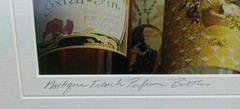 MADELINE GRAY Signed 2 Photographs Perfume bottles Matted Silver Framed 13×10.5″