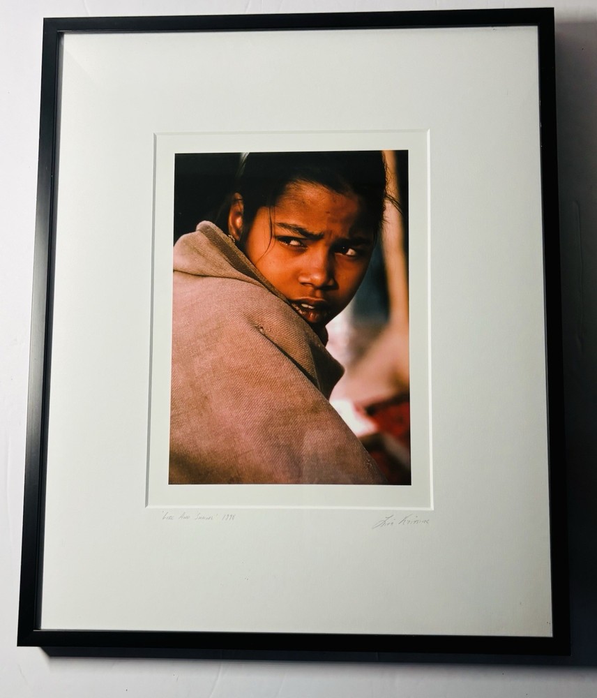 Color Photograph «Girl and Shawl» by Lisa Kristine Framed Signed 1998