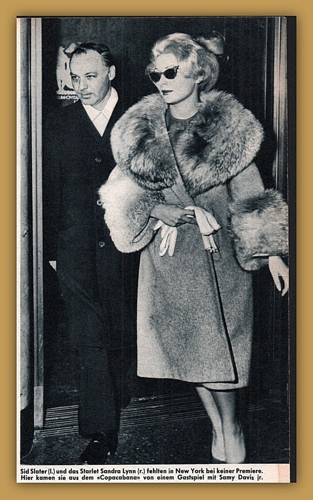 Vintage Print Photo Sid Slater Sandra Lynn Copacabana Sammy Davis Fur Fashion