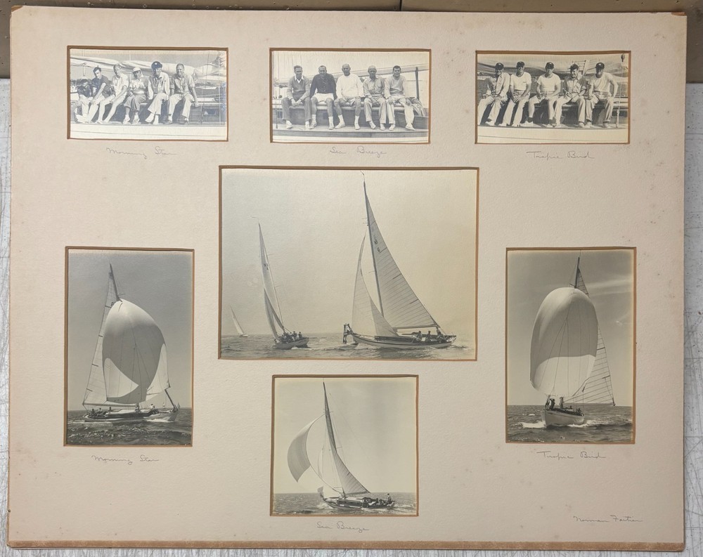 Original NORMAN FORTIER Sailboat YACHT RACING Sailors & Sailing SIGNED Photo
