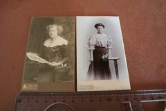 Two great old CDV photos – portraits of women – Wertheim Berlin