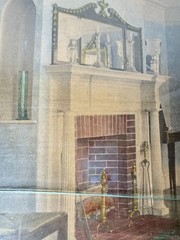 Wallace Nutting Hand Tinted Photo Art of Colonial Style Women at Home
