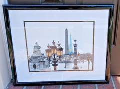 Garry Seidel Signed & Numbered Colorized Photograph Framed Paris Eiffel Tower