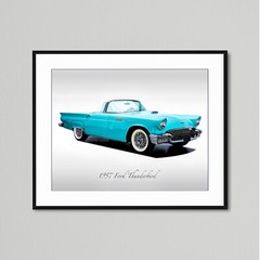Classic Cars – 1957 Ford Thunderbird in Azure Blue – Print