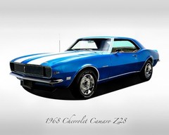Classic Cars – 1968 Chevrolet Camaro Z28 Lemans Blue – Print