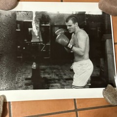 Photograph Silver Gelatin Print Janine Gordon Signed 20×24″ B/W Boxing Gleasons