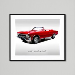 Classic Cars – 1966 Chevy Chevelle SS Convertible in Red – Muscle Car – Print