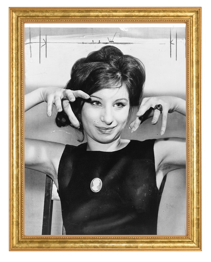 Barbra Streisand Photograph in a Aged Gold Frame