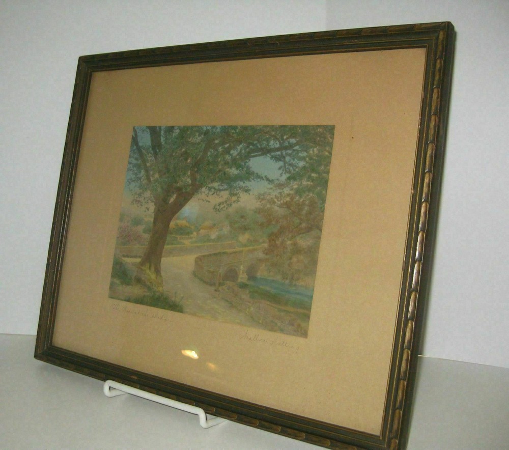 Wallace Nutting «The Tree At The Bridge» Hand Colored Photo