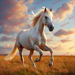 Horse in the field Nature Digital Art Download Mobile Phone Background Wallpaper