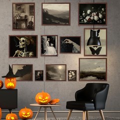 JarThenaAMCS 12 Pcs Halloween Dark Wall Art Prints Dark Academia Decor Gothic…