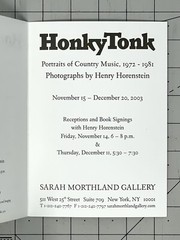 Henry Horenstein (b. 1947) Art Announcement Card 2003 HonkyTonk – Country Music