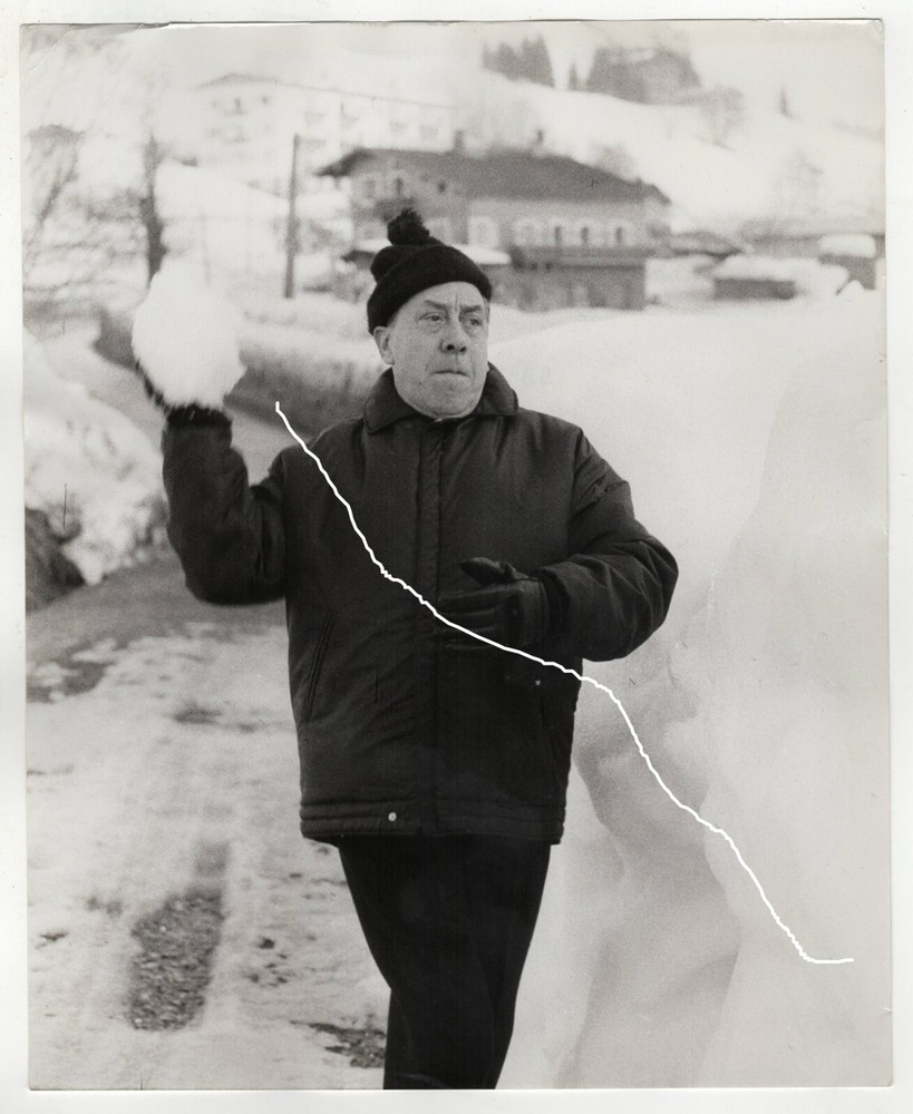 30×24 Vintage Archive Photo 1966 Fernandel in Megeve Don Camillo Interphoto Milano