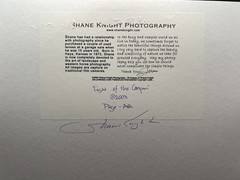 2003 Shane Knight Photogragh «Light of the Canyon»/matted/signed photograph