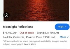 Peter Lik «Moonlight Reflections» Moon SOLD OUT 4.7’ Framed Picture – NEW IN BOX