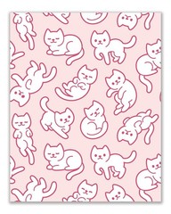 Crystal Canvas Prints Pink Cat Prints – Set of 4 (8×10) Inches Glossy Kawaii …