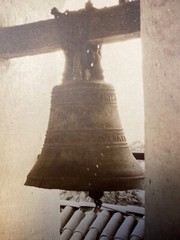 VTG Black/White Sepia Historic REAL PHOTO Mission Santa Barbara ‘Bell’ Calif.
