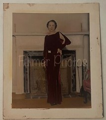 VTG HAND PAINTED Tinted Color Photo 8×10 Wealthy Woman Portrait FULMER ESTATE