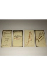 Lot Of 4 Antique Photographs Vintage Cabinet Cards Three Men One Woman Photos
