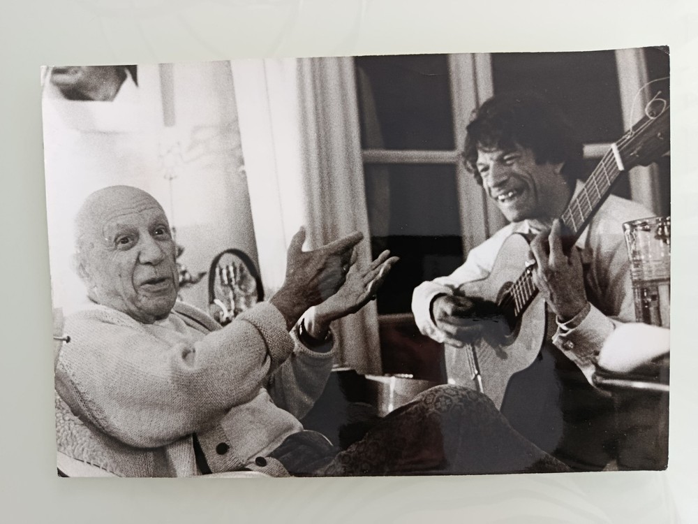 Original Vintage Photo by Lucien Clergue Pablo Picasso and Manitas de Plata