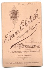Photograph Franz Ehrlich, Dresden, Königsbrücker-Straße 50, Uffz. with saber and