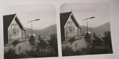 RARE Professional Photo Antique! STEREOSCOPE stereo image = signal station from the Flö near Bergen