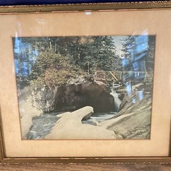 Vintage Framed Photo Of Bridge Over Creek Matted Ready To Hang 12.75”W x 10.75”H