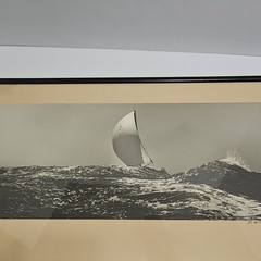 B. Williams Signed Black & White Sailboat Seascape Photo Framed Matted Landscape