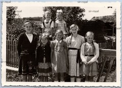 Brosen near Kalletal 1950 – Children in Front of Garden Fence – 1940s – Photo 10x7cm