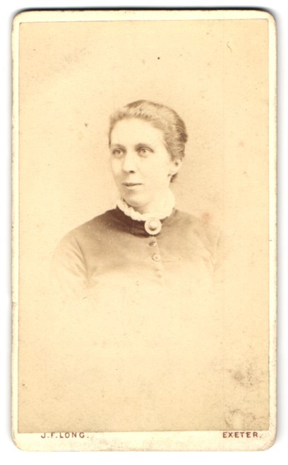 Photograph J. F. Long, Exeter, 45 High Street, Lady in High Neck Dress