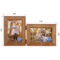 4×6 Double Hinged Picture Frame Folding Photo Frame Vertical and Horizontal i…