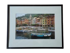 Signed Peter Tomlinson Portofino Italy Photograph Framed Harbor Scene Print
