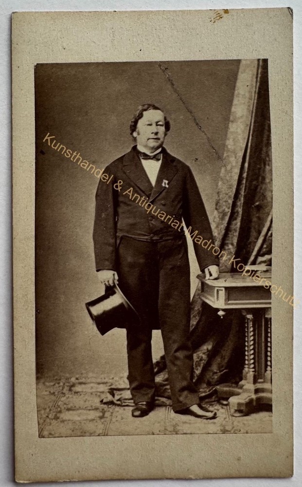 orig. CDV photo picture old Mr. Mann fashion around 1865 Friedrich Beckmann actor