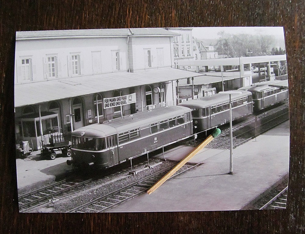 Sinsheim Station DB 998-739-7 and 998 123-4 and 79 Hermann Braun Original Photo