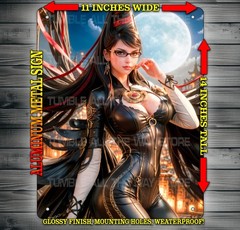 Sexy Bayonetta Umbra Witch Full Moon ADULT Metal Sign Art 14″ x 11″